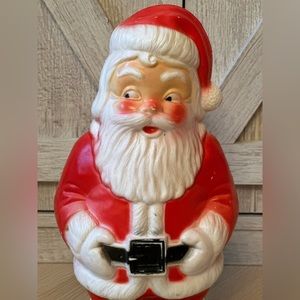 Blow Mold BANK Santa Royal toys Vintage Christmas Rare 12''